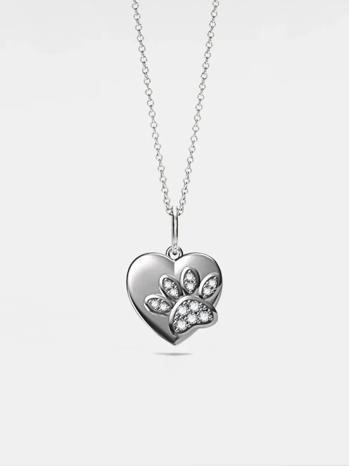 PERIMADE Heart Paw Photo Locket Necklace • Personalized Waterproof Picture Charm • Minimalist Pet Memorial Jewelry • Trendy Best Friend Gift