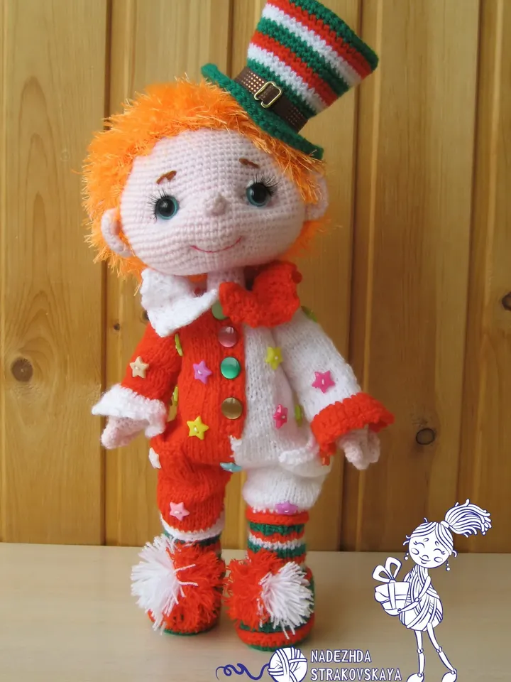 TUTORIAL Kind Ginger Clown crochet and knitting pattern*