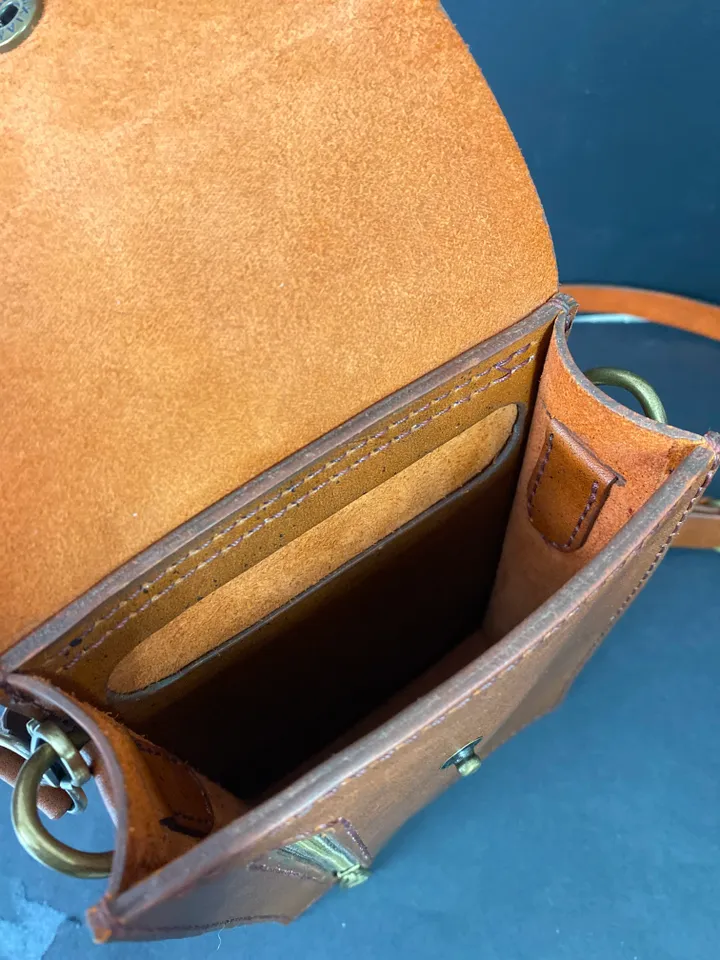Small leather shoulder bag - leather handbag - handmade