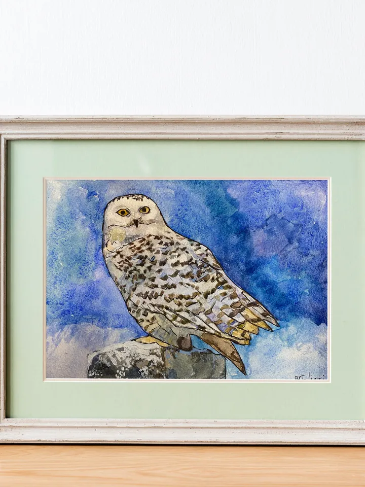 Original Painting Owl Art Watercolor bird art Hand Painted Animal Wall Decor