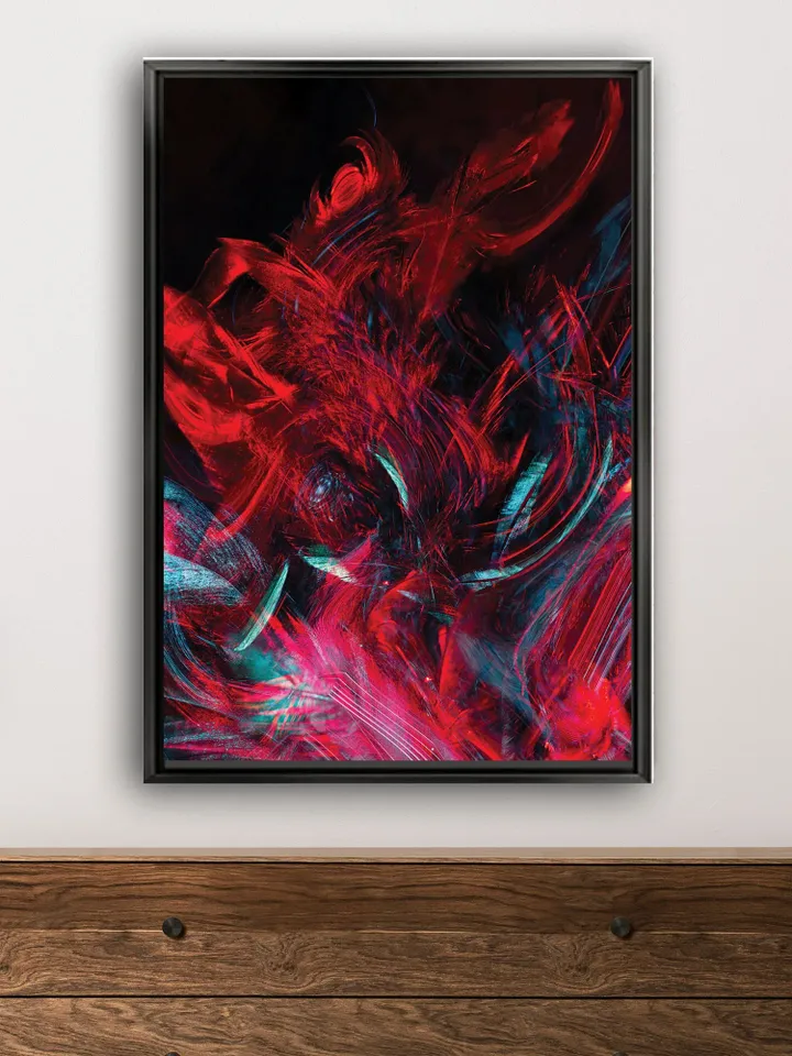 Abstract Painting Print on Canvas , Floating Frame Option, Modern Wall Art, Extra Large Canvas Wall Art