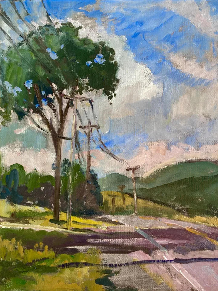 Original Landscape Painting - Summer Light/Williamstown/Berkshires - 8x10 Oil on Linen, Impressionist Plein Air Fine Art, Signed Original