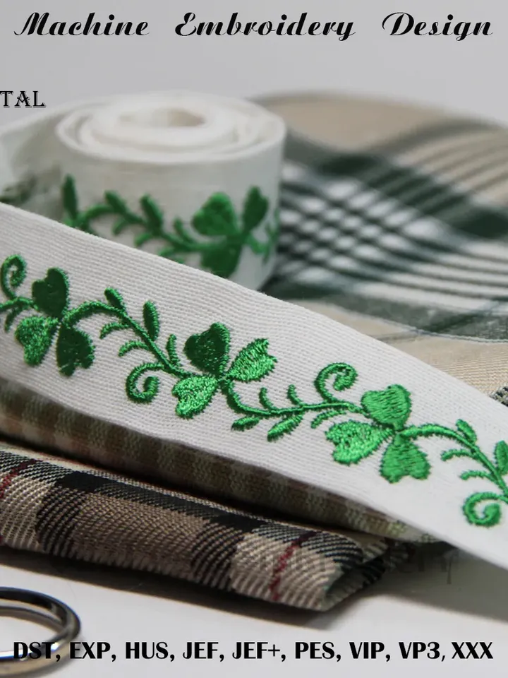 Shamrock endless border embroidery design
