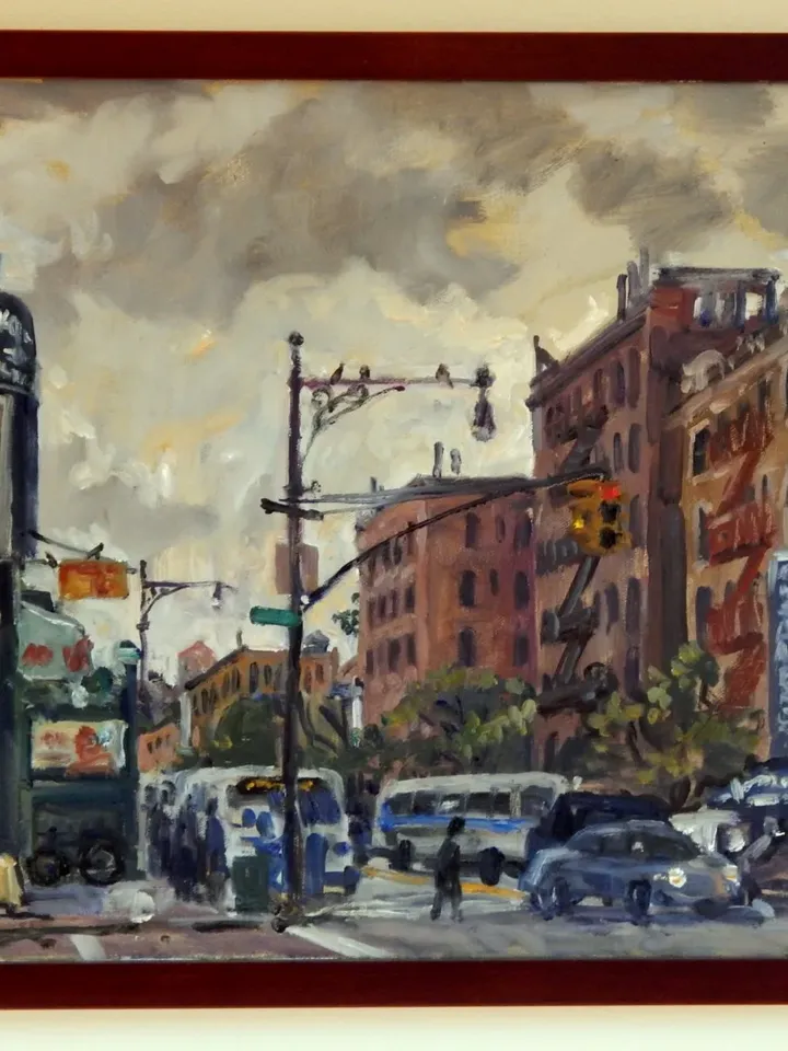 Original New York City Painting - Dusk/Inwood/NYC- 16x20 Oil on Canvas, Urban Impressionist Painting, Signed American Realist Fine Art