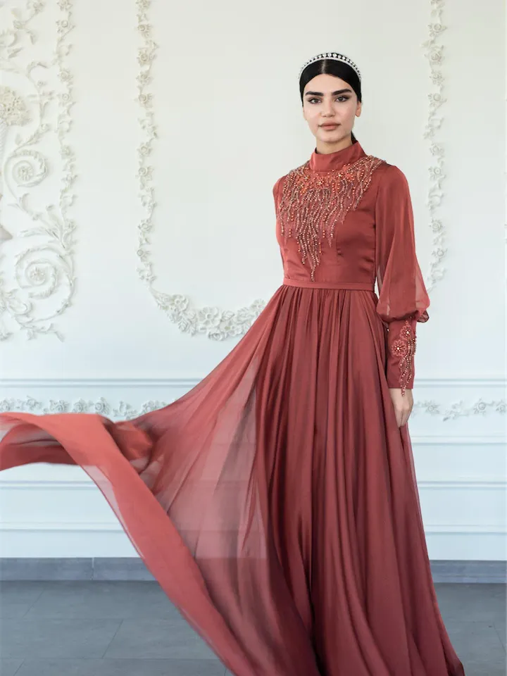 AHUNARE HIJAB - Wedding Dress, Muslim Evening Gown, Nikah, Islamic Wedding, Engagement, Bridesmaid,