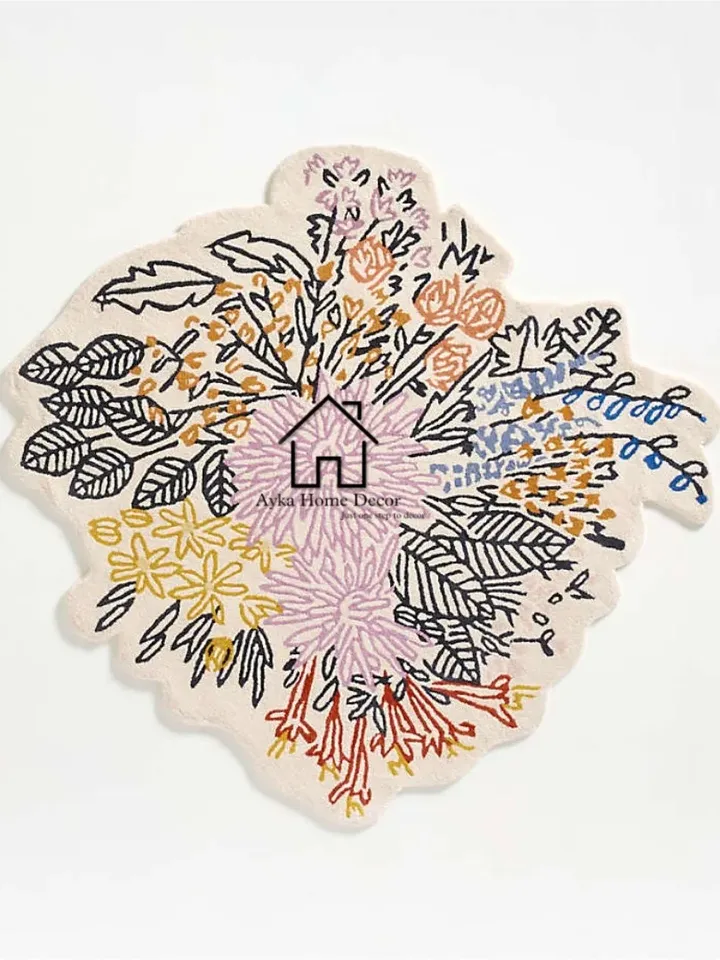 Ayka Pomo Woolen Area Rug For Hall Kitchen Living Room Bed Room Bath Room Dining Room Kids Room Carpet Christmas Gift