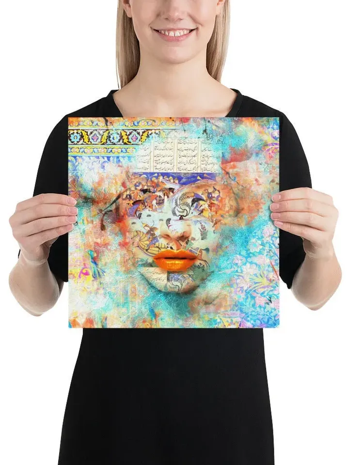Dance of Colors | Persian Calligraphy Wall Art Poster | Unique Persian Gift | Unframed Art Print Poster