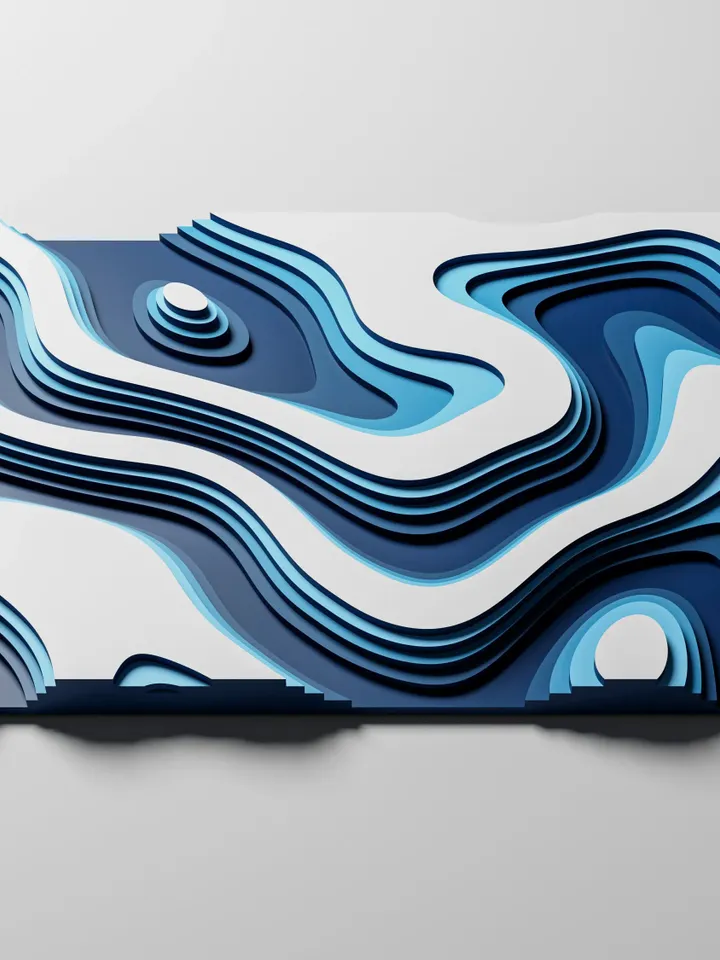 Abstract wall art CNC router files. 3d wall art Arctic waters. laser cutting files. ETP1