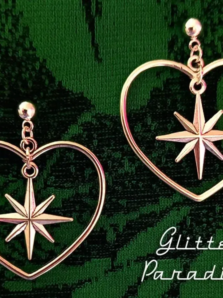 Atomic Heart Hoops - Earrings - Heart Jewelry - Be My Valentine - I Love U - Romantic - Valentine's Jewelry Gift - Love - Glitter Paradise®