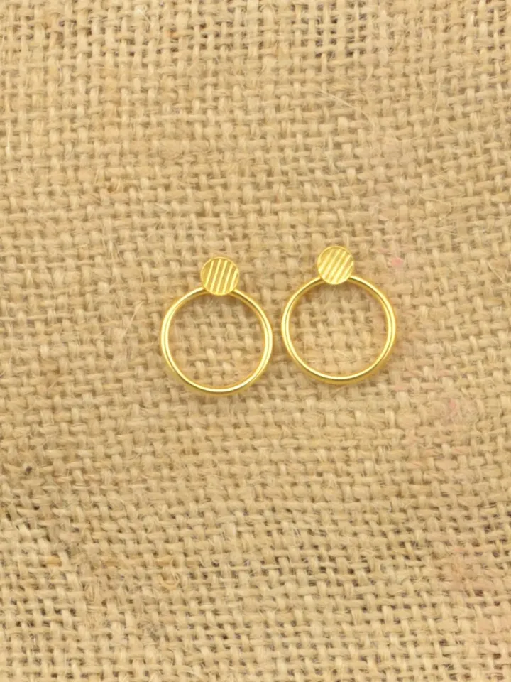Dainty Circle Ear Jackets, Tiny Round Studs Gold or Silver, Small Open Circle Geometric Earrings, Trending Earrings Women, Minimal Jewelry