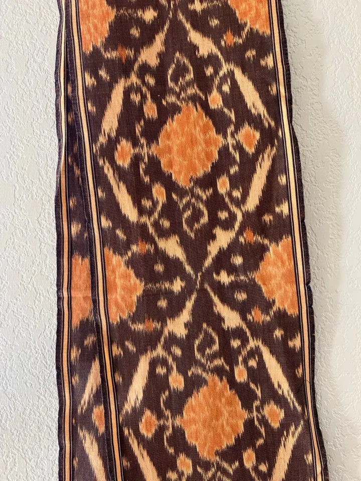 Handwoven Ikat Tapestry | Balinese Ikat Scarf | Handmade Home Decor | Bohemian Home Decor | Tropical Home Decor