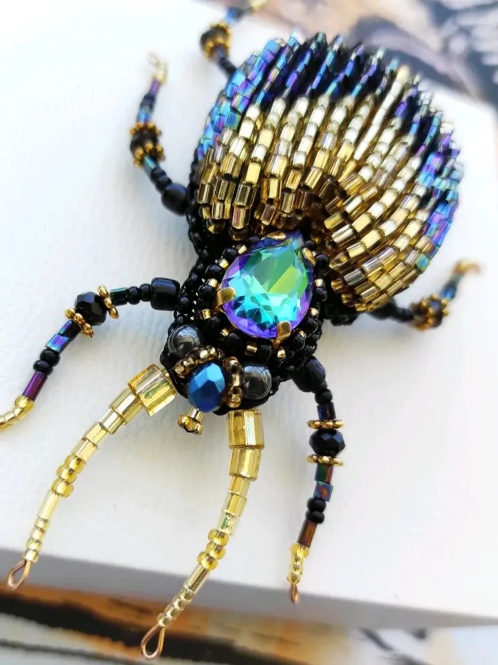 Beaded insect brooch, insect pin, mooth brooch, butterfly brooch, bug pin, bee brooch, bug brooch, insects, madam toto
