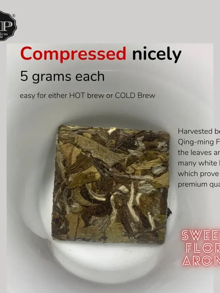 White Tea PEONY FAIRY™ Bai Mu Dan 1823 mini tea bricks 12s 72g