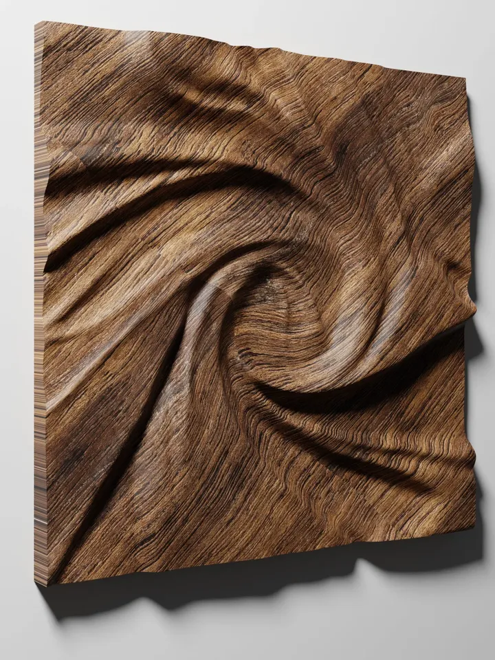 Wood drapery wall art panel. STL files for CNC bas relief carving or 3D print. CNC pattern for wall decor. DP2