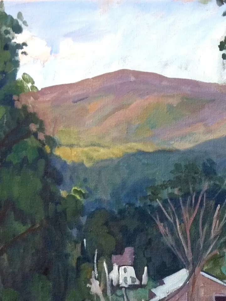 Large Original Berkshires Landscape Painting - Falling Light/Sloan Road - 22x28 Oil on Canvas, Signed Plein Air Impressionist Fine Art