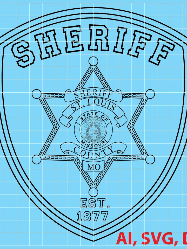 State of Missouri S T. Louis County Sheriff Badge, Logo, Seal, Custom, Ai, Vector, SVG, DXF, PNG,