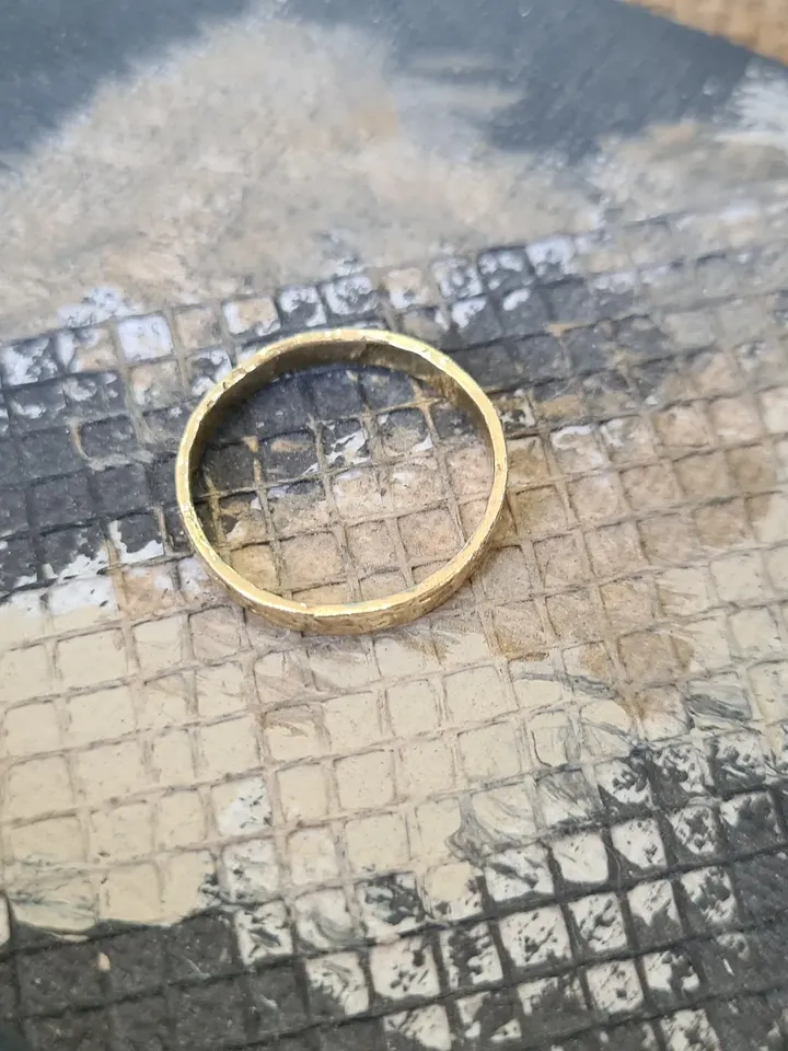 Roughly Hammered 14K Gold Knuckle Ring, Toe Ring