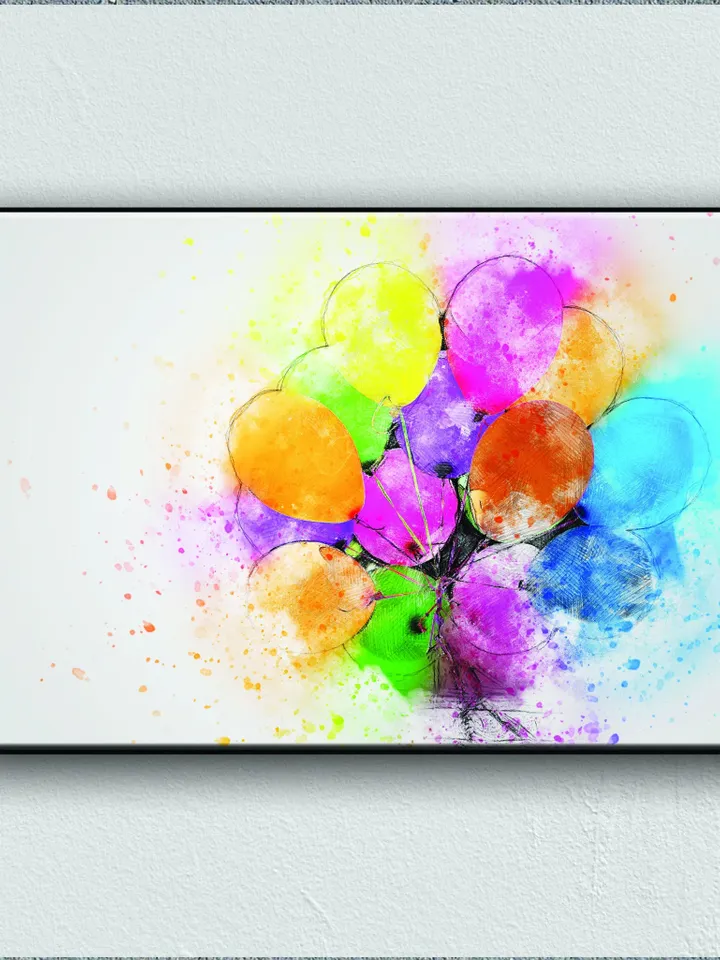 Air balloon Print on Canvas , Floating Frame Option, Modern Wall Art, Extra Large Canvas Wall Art