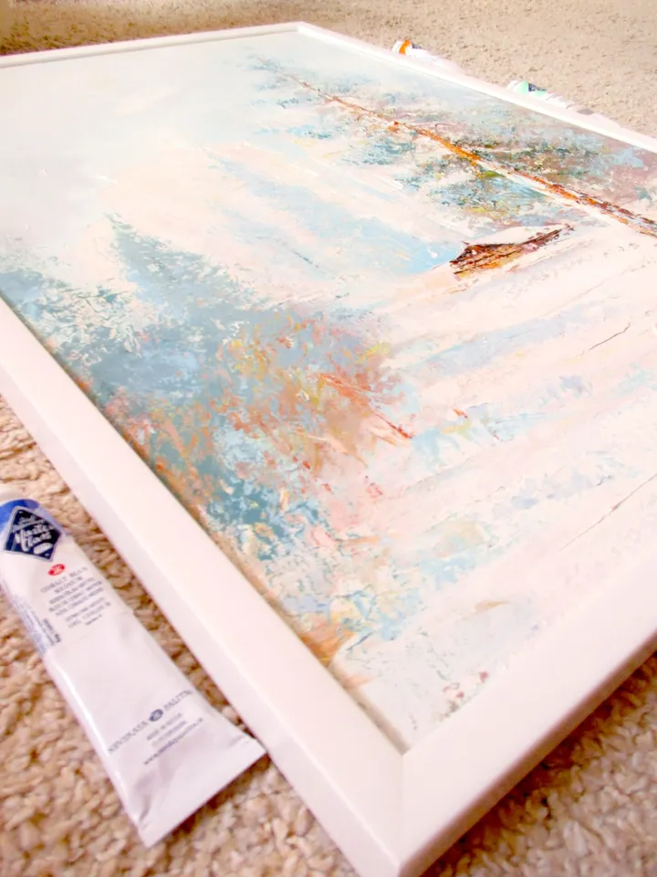 Snow Painting ORIGINAL OIL PAINTING on Canvas, Landscape Painting Original, Glacier National Park Art by "Walperion"