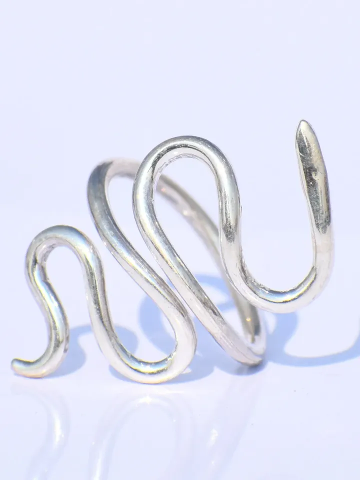 Snake Ring, Sterling Silver Ring, Snake Wrap Ring, Snake Reptile Jewelry, Adjustable Ring, Handmade Ring, Knuckle Ring, Gift For Her