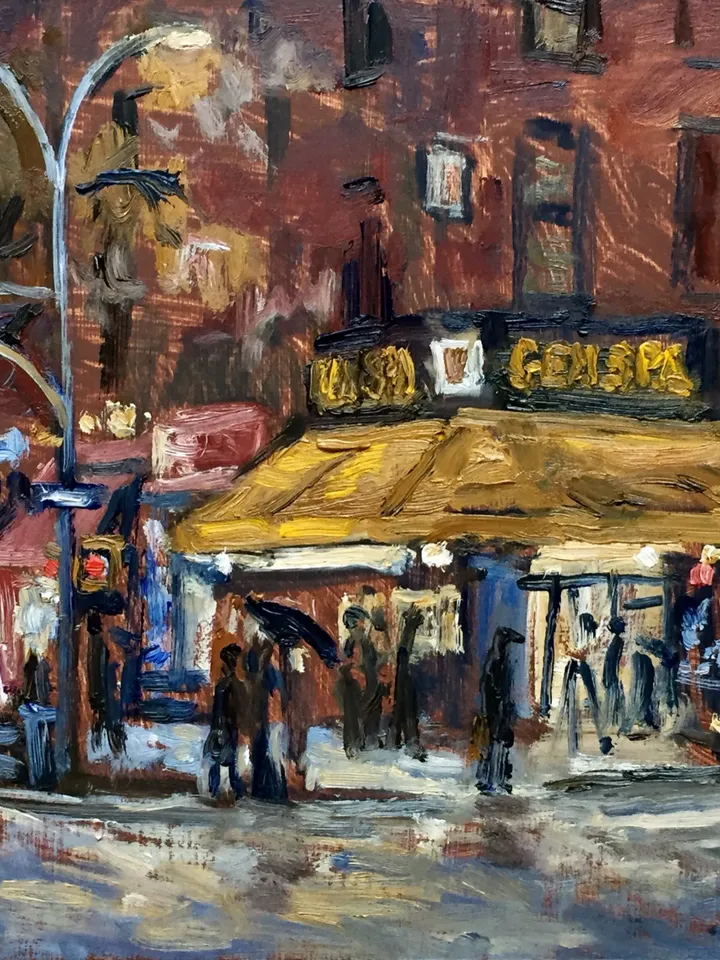 Original NYC Oil Painting -Gem Spa/St Mark's Place- 8x10 New York Cityscape Painting- Small Urban Impressionist Landscape, Signed Original