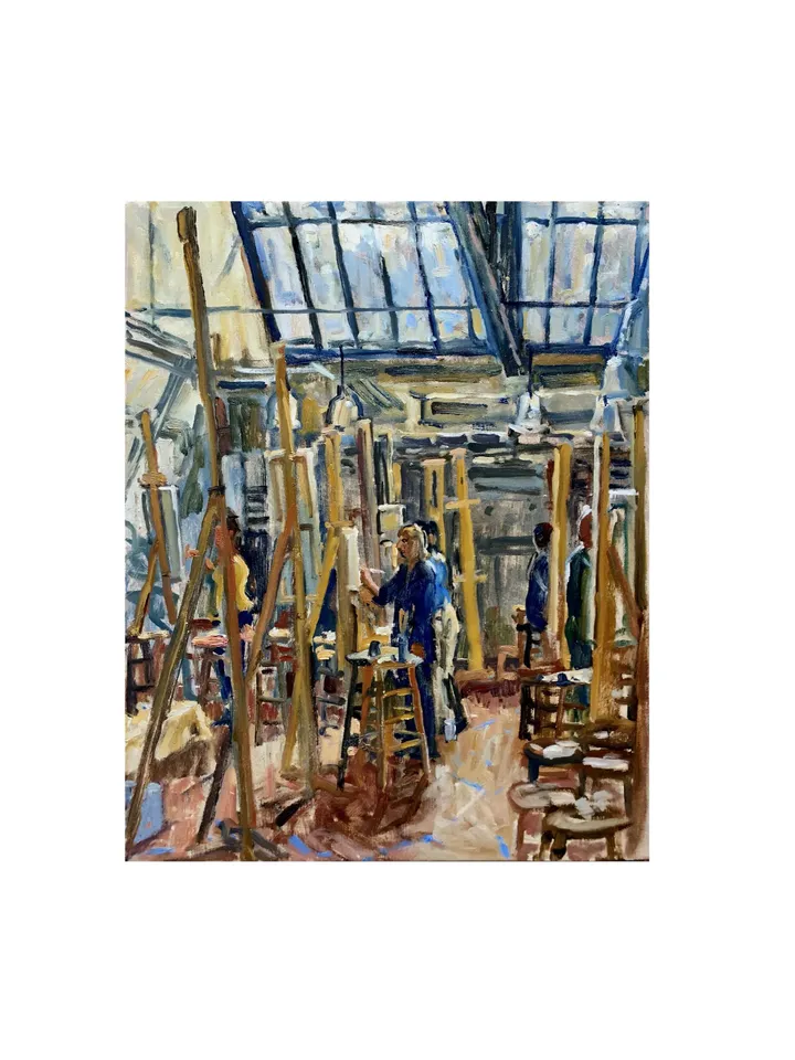 16x20 Studio Interior Painting -Morning Light/Art Students League of New York- Oil on Canvas, Realist NYC Signed Original Fine Art