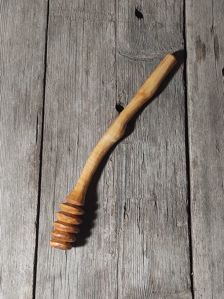 Handmade honey dipper, Wooden honey spoon, Ninth anniversary marriage gift, 9th anniversary willow wood dessert spoon