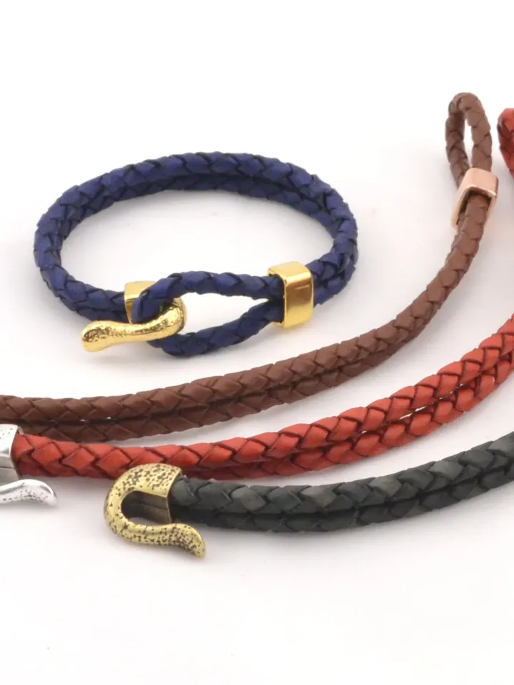 Unisex Bracelet Gold Clasp, Gold Bracelet, Braided Leather Bracelet, Womens Mens Braided Bracelet, Men Jewelry, Gold Jewelry