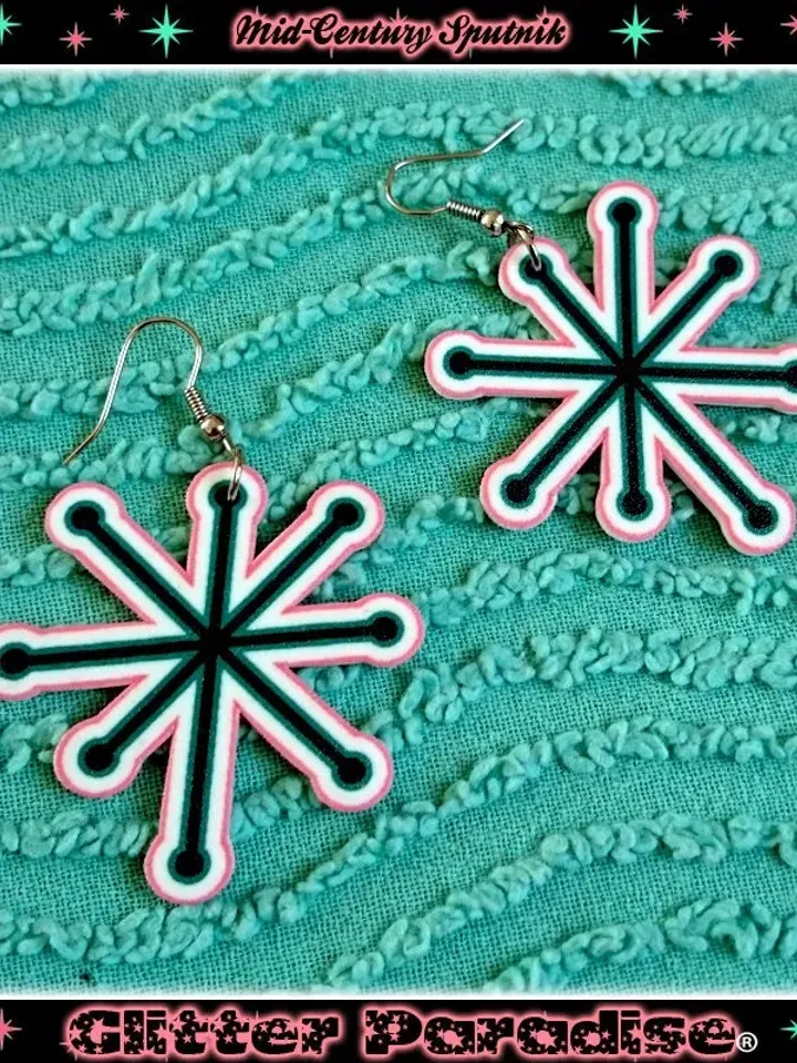 Mid-Century Sputnik - Earrings - Molecular Earrings - Franciscan - Retro Earrings - 50's Earrings - Mid-Century Modern - Glitter Paradise®