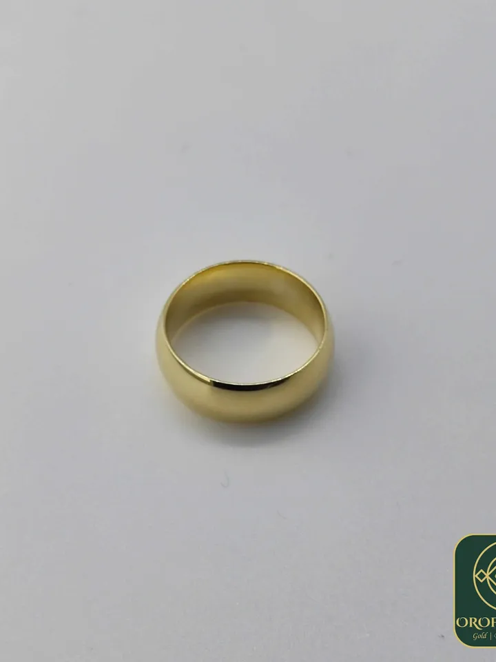 14K 7MM Gold Classical Hollow Wedding Band Men Women Hers His Custom Made Marriage Band Ring Cambered Surface Comfort Fit made to order