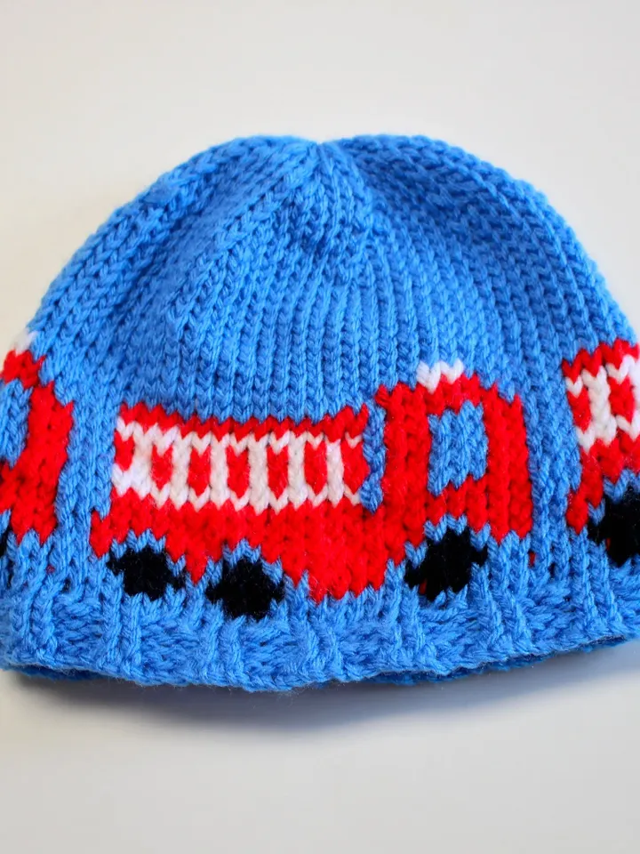 Fire Truck Hat, Little Fireman, Boy's First Hat, Baby Gift Ideas for Boys, Just Like Daddy, Gender Reveal Prop, Sizes: Preemie & 0-3 Months