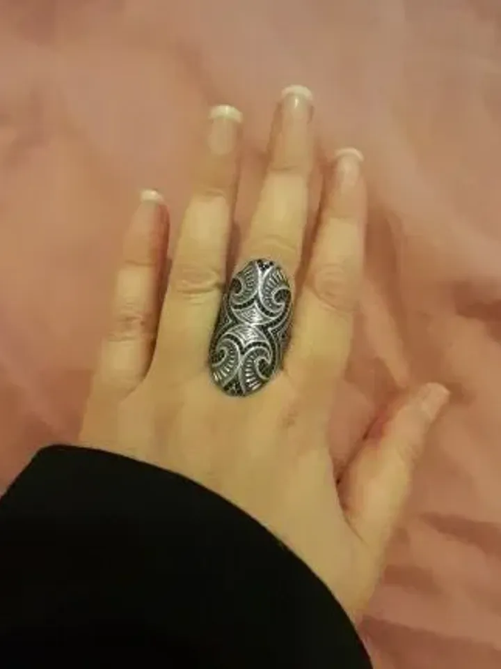 925 Silver Handmade Bohemian Ring, Handmade Chunky Ring, Big Vintage Ring, Distressed Ring, Large Boho Silver Ring, Statement Ring, Vintage