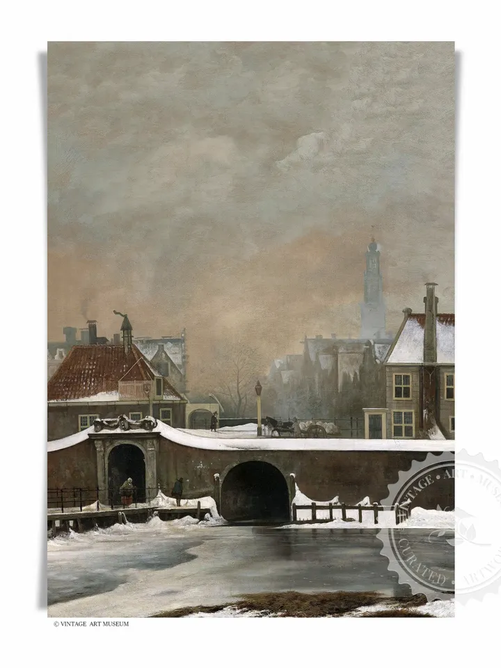 Vintage Amsterdam Print Antique Oil Painting, Architecture Printable Art Decor, Downloadable | 272