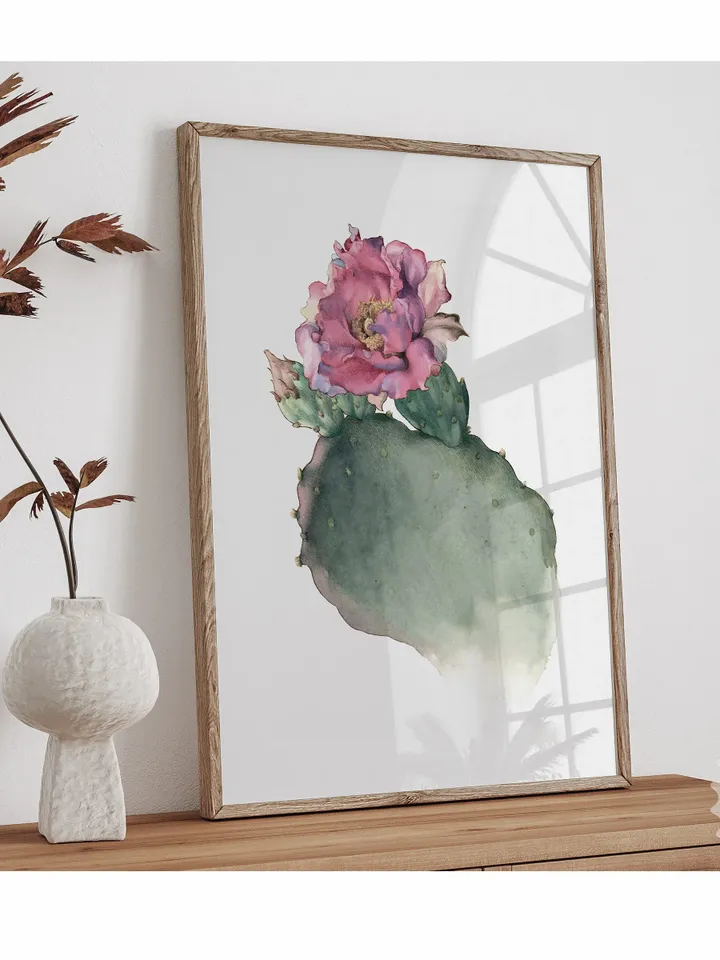 Opuntia Cactus Vintage Print, Botanical Printable Wall Art, Downloadable Decor | 89