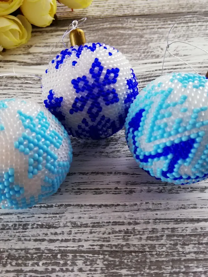 Christmas Balls Set Beaded Balls on the Christmas tree Ball Christmas