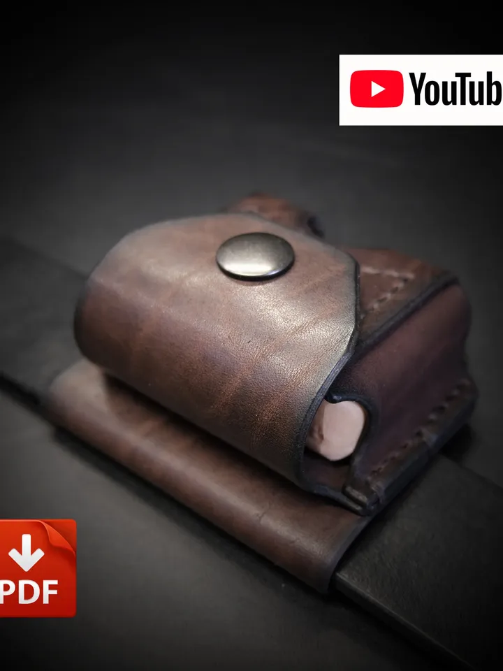 Leather pattern to make AirPods Pro - belt case. OTH12