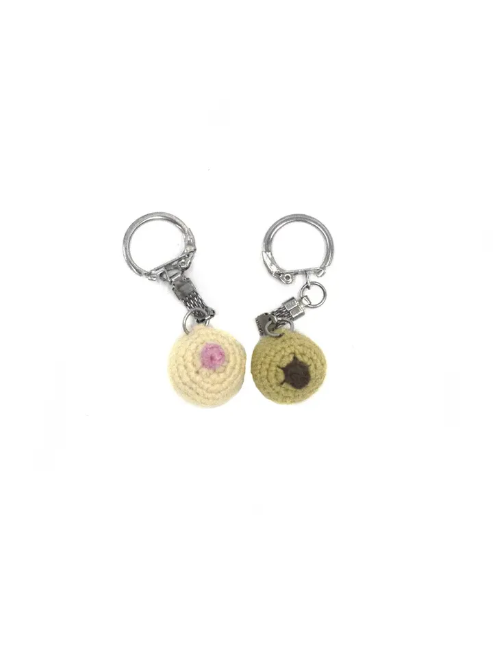 Boobs keychain, small breast model, funny Valentines day gift original keychain, plush breast, mature adults