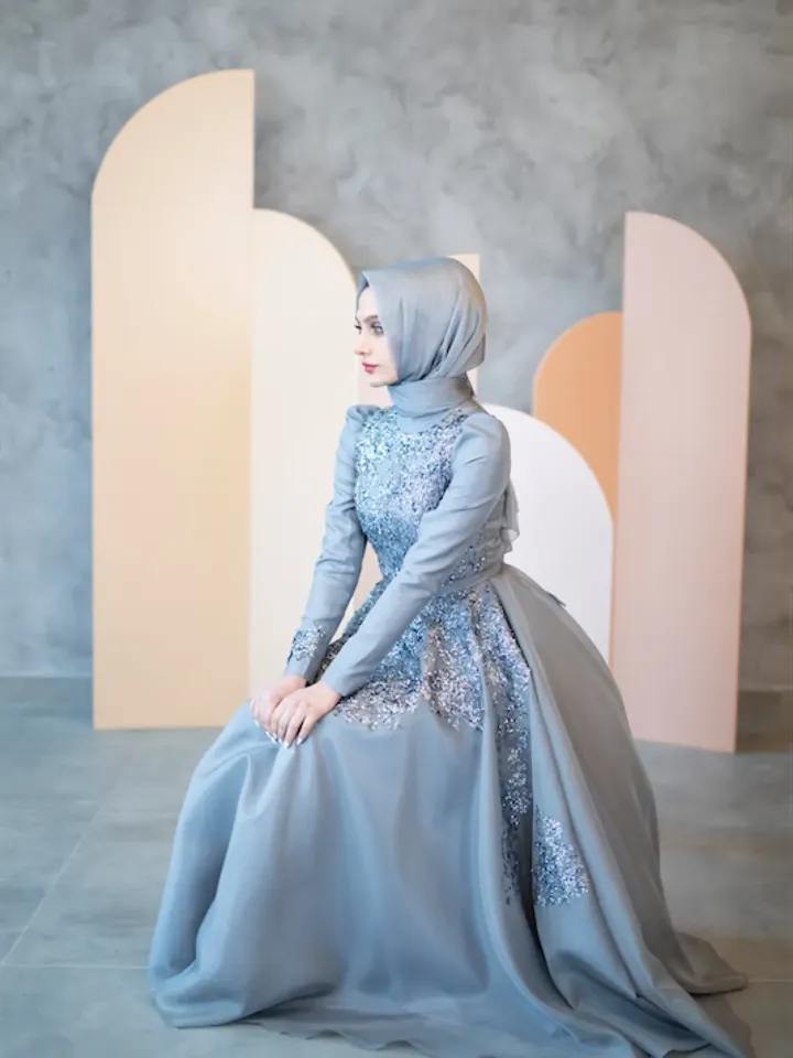 AHUNARE HIJAB - Wedding Dress, Muslim Evening Gown, Nikah, Islamic Wedding, Engagement, Bridesmaid,