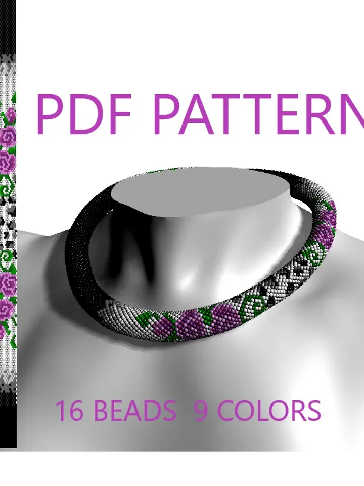 PDF Bead Crochet Pattern , Pattern for Necklace and Bracelet bead crochet