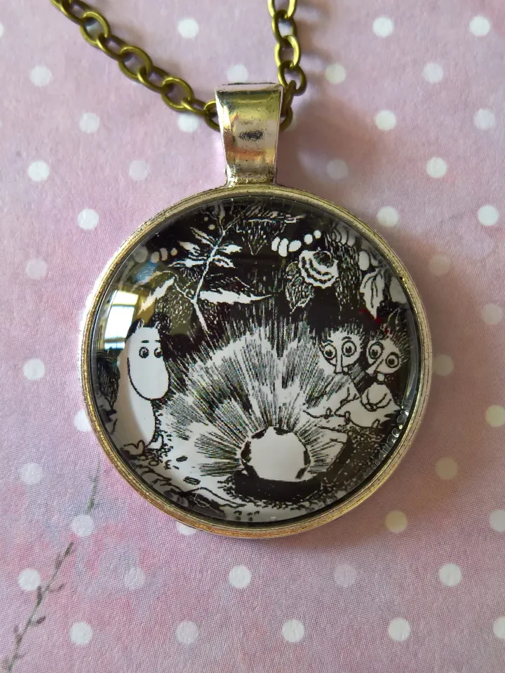 Moomin with Thingumy and Bob pendant Moomin necklace