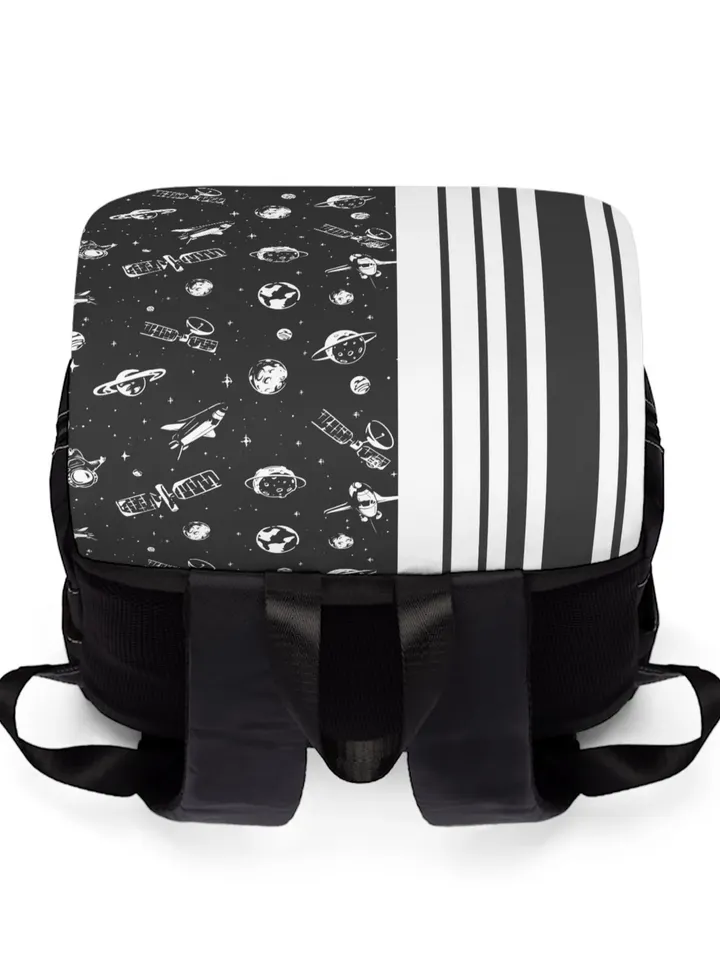 Space Pattern TTRPG Shoulder Backpack | Over the Shoulder Tabletop Roleplaying Game Bag of Holding, Compact Sized DnD Accessory Bag, DnD5e