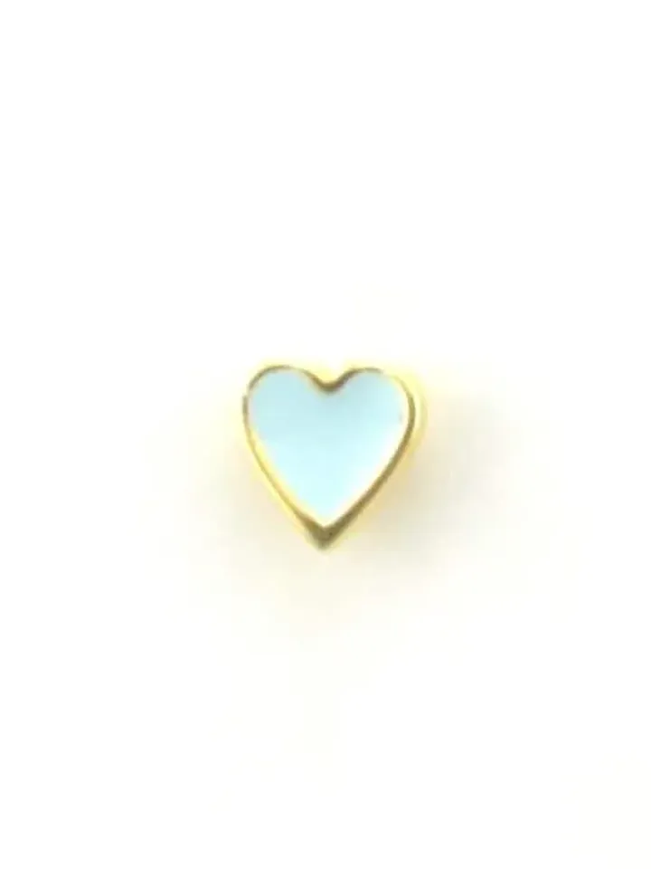 Tiny Heart Studs with Enamel, Girlfriend Earrings Minimalist Gold Ear Jackets, Dainty Turquoise or Black Stud Earring, Double Sided Earring