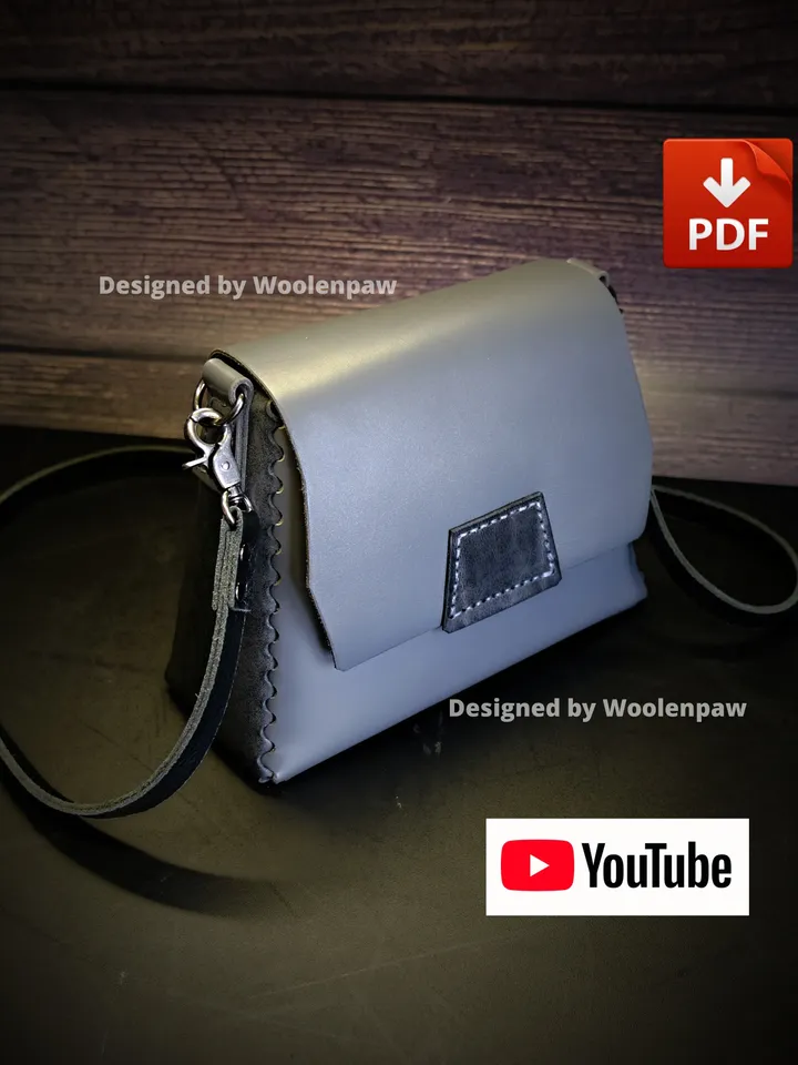 Leather pattern - Ladies Crossbody bag - "Rock".NS9