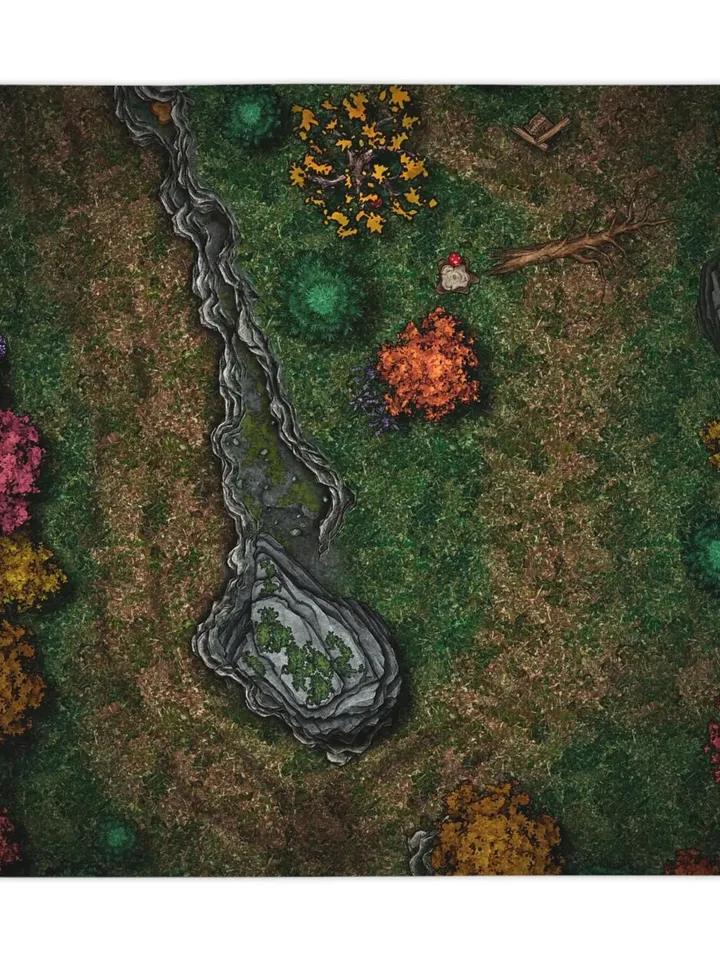 TTRPG Wargame Wooded Glen Terrain Cloth | Tabletop Roleplaying Game Table Cover, RPG Miniatures, Gift for Dungeon Master, DnD Dice