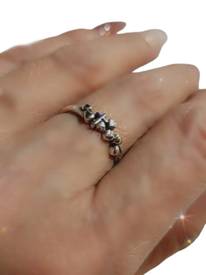 Sterling Silver Heart Cross Ring, Catholic Ring, Christian Ring, First Communion Gift, Confirmation Gift, Religious Ring