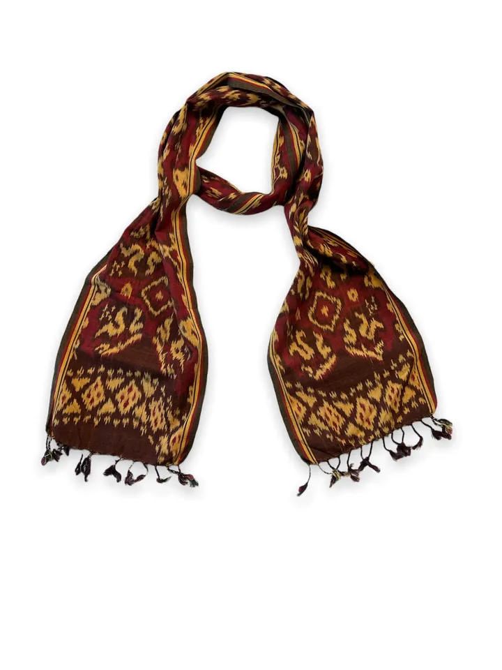 Handwoven Ikat Scarf | Handmade Ikat Tapestry | Bohemian Home Decor | Tropical Home Decor