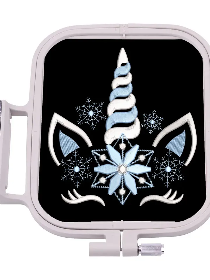 Christmas Snowflake Unicorn Holiday Winter Snow Merry Christmas Tree Unicorn Design for Machine Embroidery