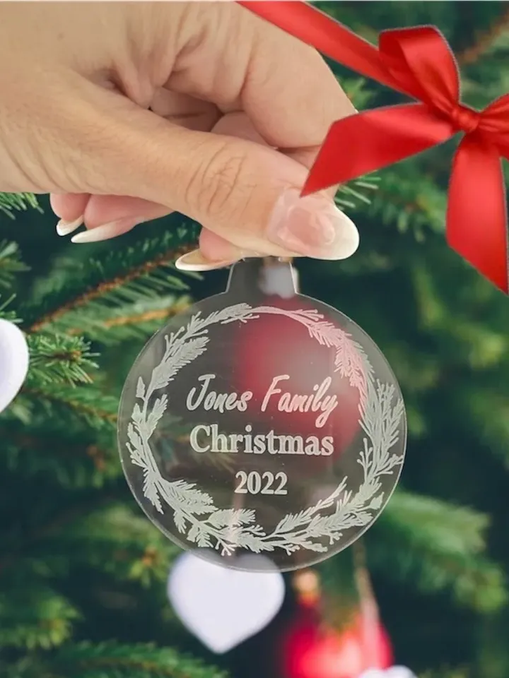 Family Wreath Personalized Christmas Ornament