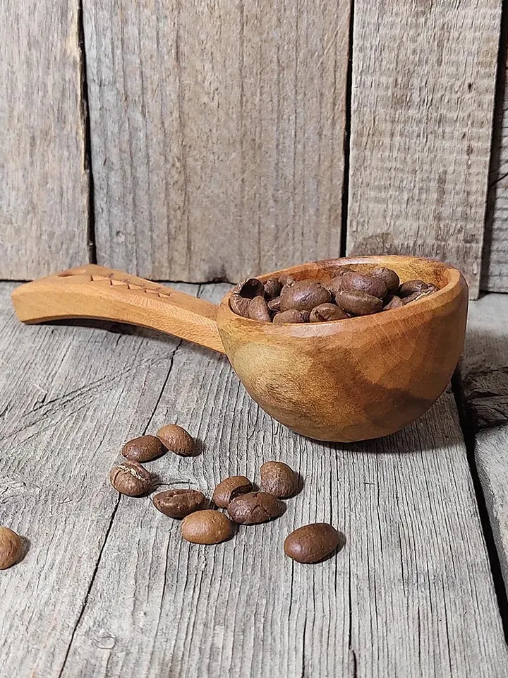 Handmade wooden coffee scoop Tea scoop Wood gift coffee lovers Wood anniversary year Cherry wood spoon anniversary gifts