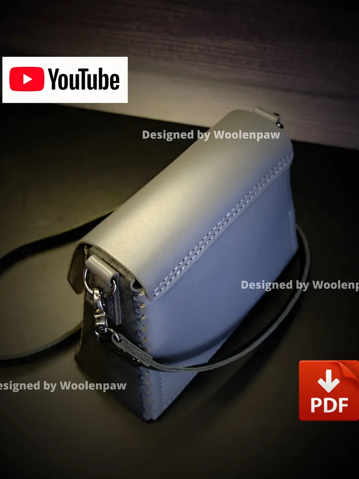 Leather pattern - Ladies Crossbody bag - "Rock".NS9